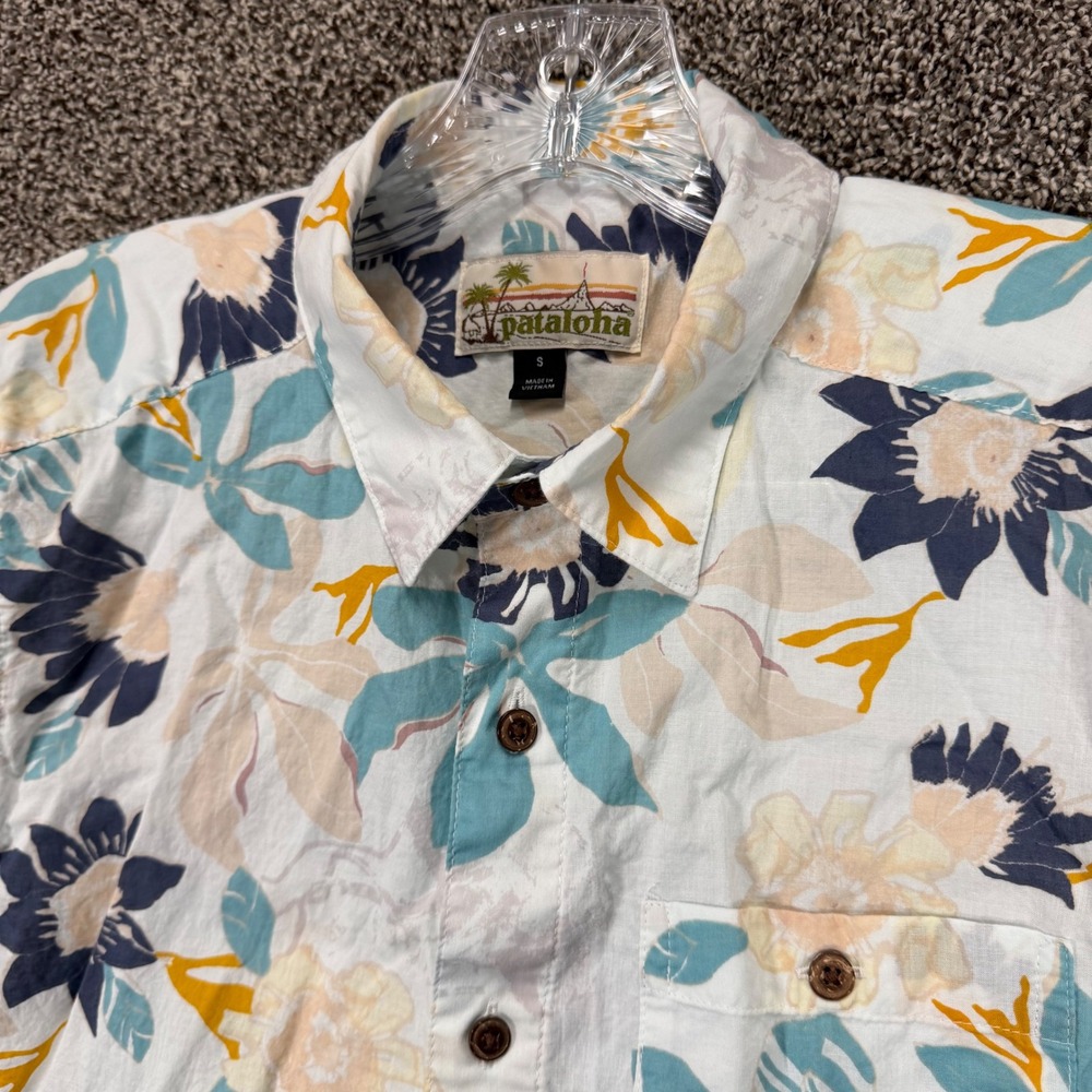 Patagonia Malihini Pataloha Shirt Mens S Organic Cotton Floral Hawaiian Pocket